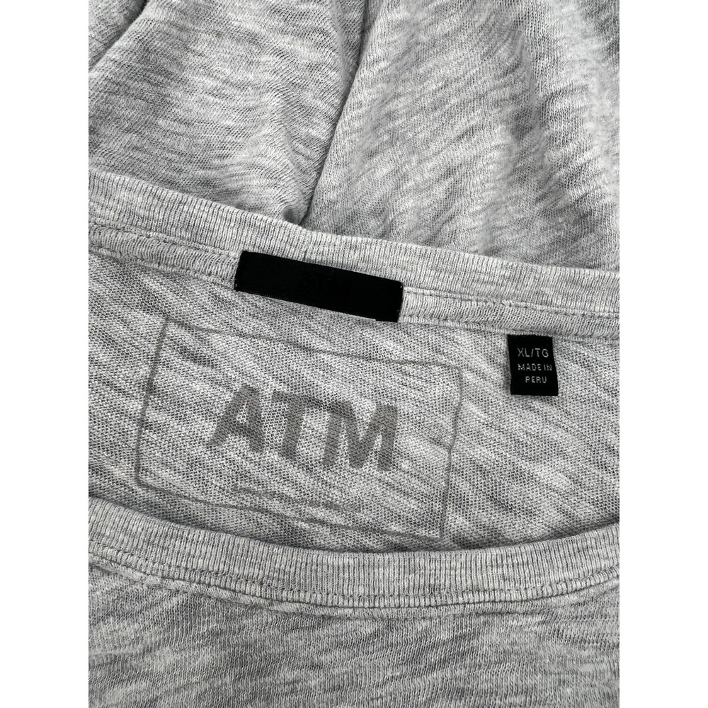 ATM Anthony Thomas Melillo Mens XL Gray Slub Jersey Crew Neck T-Shirt - Picture 3 of 9